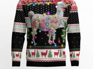 Llama Hit That Ugly Christmas Sweater - Image 1