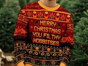 Lord Of The Ring Christmas You Filthy Hobbitses Ugly Christmas Sweater - Image 1