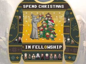 Lord Of The Rings Funny Xmas Tree Ugly Christmas Sweater - Image 1