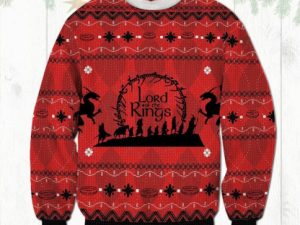 Lord Of The Rings Ugly Christmas Sweater Red - Image 1