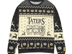 Lotr Funny Christmas Taters Potatoes Black Ugly Christmas Sweater - Image 1