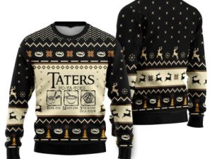 Lotr Funny Christmas Taters Potatoes Black Ugly Christmas Sweater Holiday Gift - Image 1