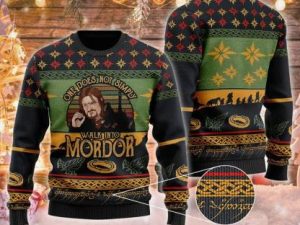 Lotr One Does Not Simply Walk Into Mordor Ugly Christmas Sweater - Image 1