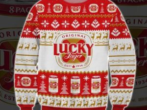 Lucky Lager Ugly Christmas Sweater - Image 1
