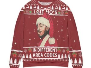 Ludacris I Got Hos In Different Area Codes Ugly Christmas Sweater - Image 1