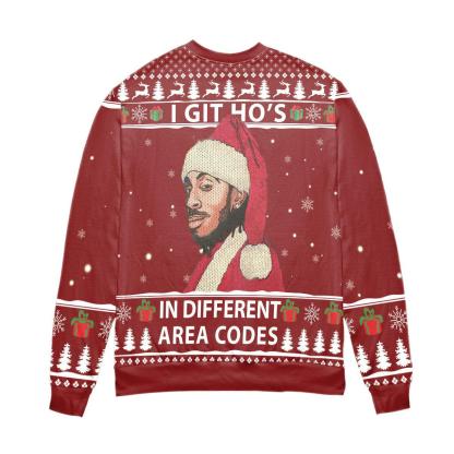 ludacris i got hos in different area codes ugly christmas sweater 2 Ludacris I Got Hos In Different Area Codes Ugly Christmas Sweater - Image 2