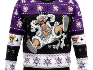 Luffy Gear 5 Sun God Nika Op Pirates Ugly Christmas Sweater - Image 1
