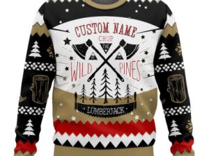 Lumberjack Chop Wild Pines Ugly Christmas Sweater - Image 1