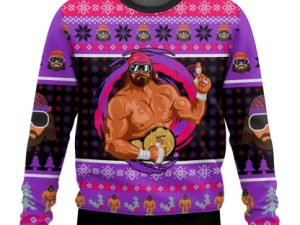 Macho Man Ugly Christmas Sweater Holiday Gift - Image 1