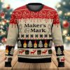 Makers Mark Bourbon Whisky Pine Tree Reindeer Ugly Christmas Sweater - Image 1