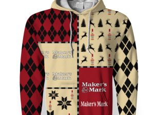 Maker�s Mark Merry Christmas And -3D Unisex Hoodie - Image 1