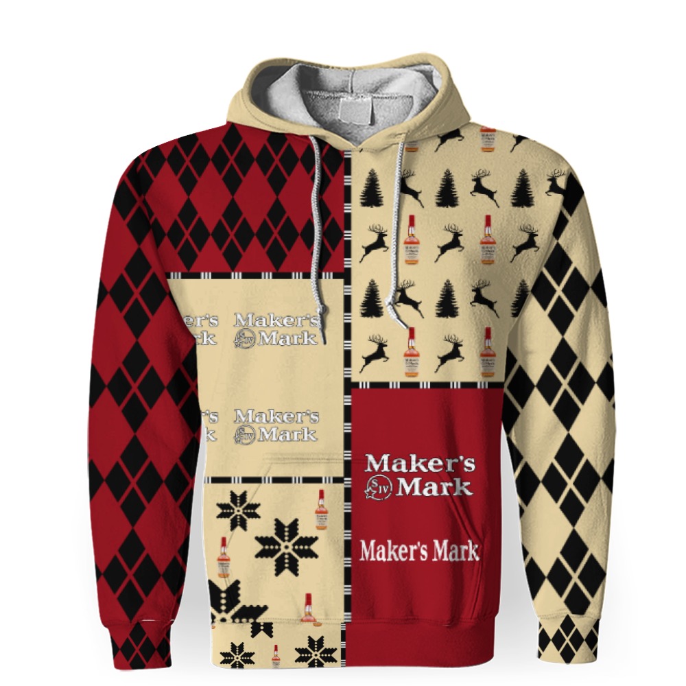 makers mark merry christmas and 3d unisex hoodie 1 Maker�s Mark Merry Christmas And -3D Unisex Hoodie - Image 1
