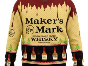 Makers Mark Whisky Ugly Christmas Sweater Holiday Gift - Image 1
