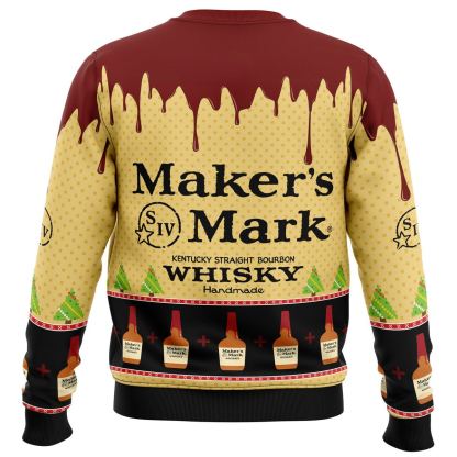 makers mark whisky ugly christmas sweater holiday gift 2 Makers Mark Whisky Ugly Christmas Sweater Holiday Gift - Image 2