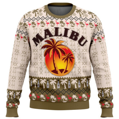 malibu rum ugly christmas sweater 1 Malibu Rum Ugly Christmas Sweater - Image 1