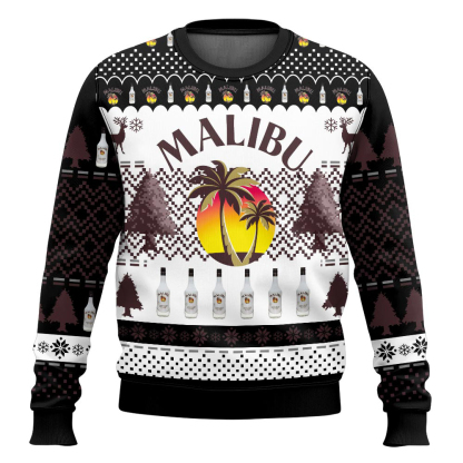 malibu ugly christmas sweater holiday gift 1 Malibu Ugly Christmas Sweater Holiday Gift - Image 1