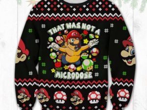 Mario Not A Microdose Ugly Christmas Sweater - Image 1