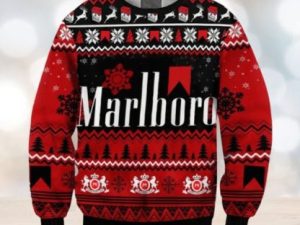 Marlboro Letter Print Ugly Christmas Sweater - Image 1