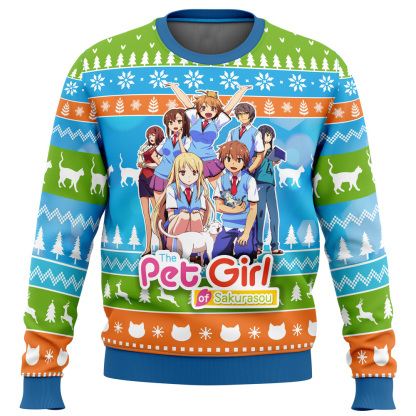 mashiro and friends the pet girl of sakurasou ugly christmas sweater 1 Mashiro And Friends The Pet Girl Of Sakurasou Ugly Christmas Sweater - Image 1