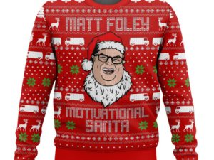 Matt Foley Saturday Night Live Motivational Santa Christmas Ugly Sweater - Image 1