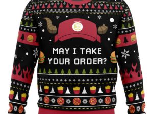 May I Take Your Order The Devil Is A Part Timer Ugly Christmas Sweater - Image 1