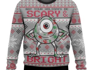 May Your Holidays Be Scary And Bright Monsters Ugly Christmas Sweater - Image 1