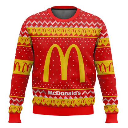mcdonalds ugly christmas sweater unisex 1 Mcdonalds Ugly Christmas Sweater Unisex - Image 1