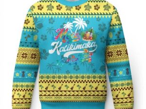 Mele Kalikimaka Tie Dye Xmas Turtle Ugly Christmas Sweater - Image 1