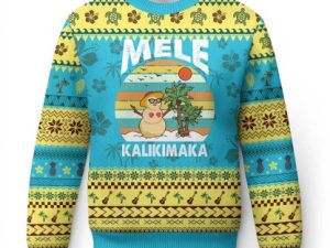 Mele Kalikimaka Ugly Christmas Sweater Beach Hawaii Xmas In July Tropical - Image 1