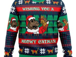 Meowy Catmas Alf Ugly Christmas Sweater - Image 1
