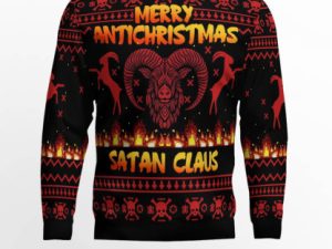 Merry Antichristmas Satan Ugly Christmas Sweater - Image 1