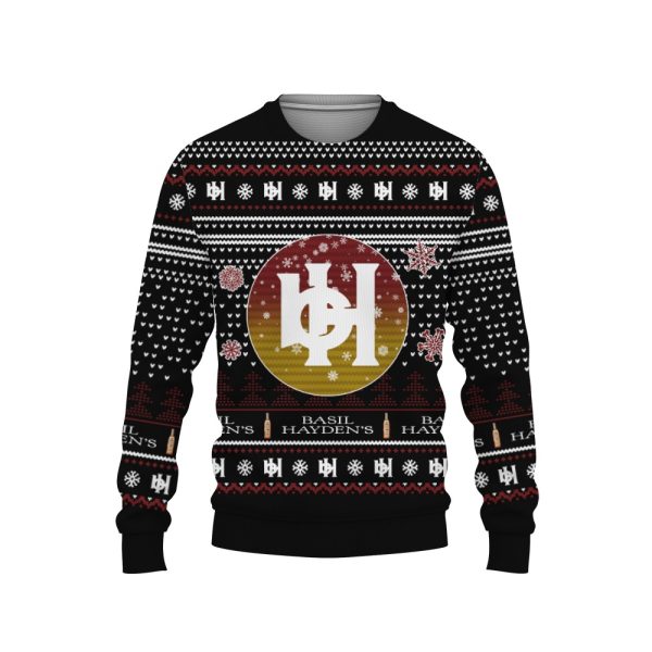 Merry Christmas 2022 Ugly Unisexl American Basil Hayden's , Hoodie, Sweatshirt-3D Sweatshirt - Image 1