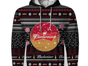Merry Christmas 2022 Ugly Unisexl American Budweiser , Hoodie, Sweatshirt-3D Unisex Hoodie - Image 1