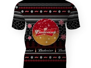 Merry Christmas 2022 Ugly Unisexl American Budweiser , Hoodie, Sweatshirt-3D Unisex T-Shirt - Image 1