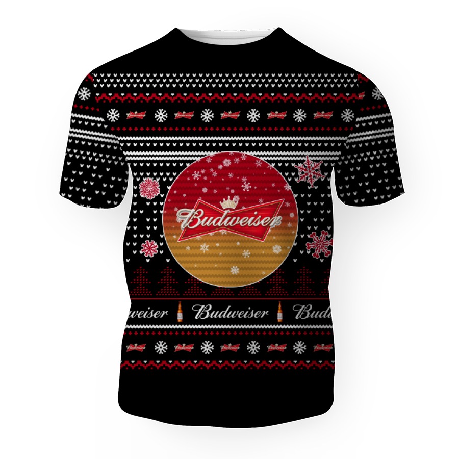 merry christmas 2022 ugly unisexl american budweiser hoodie sweatshirt 3d unisex t shirt 1 Merry Christmas 2022 Ugly Unisexl American Budweiser , Hoodie, Sweatshirt-3D Unisex T-Shirt - Image 1
