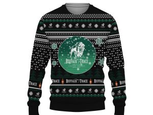 Merry Christmas 2022 Ugly Unisexl American Buffalo Trace , Hoodie, Sweatshirt-3D Sweatshirt - Image 1