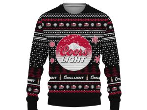 Merry Christmas 2022 Ugly Unisexl American Coors Light , Hoodie, Sweatshirt-3D Sweatshirt - Image 1