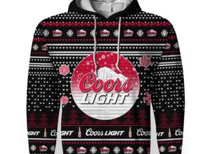 Merry Christmas 2022 Ugly Unisexl American Coors Light , Hoodie, Sweatshirt-3D Unisex Hoodie - Image 1