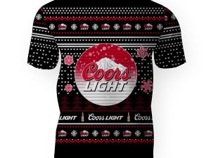 Merry Christmas 2022 Ugly Unisexl American Coors Light , Hoodie, Sweatshirt-3D Unisex T-Shirt - Image 1
