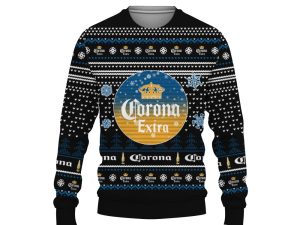 Merry Christmas 2022 Ugly Unisexl American Corona Extra , Hoodie, Sweatshirt-3D Sweatshirt - Image 1