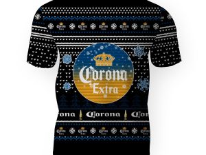 Merry Christmas 2022 Ugly Unisexl American Corona Extra , Hoodie, Sweatshirt-3D Unisex T-Shirt - Image 1