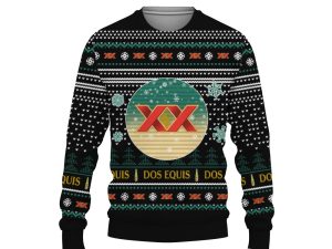 Merry Christmas 2022 Ugly Unisexl American Dos Equis , Hoodie, Sweatshirt-3D Sweatshirt - Image 1