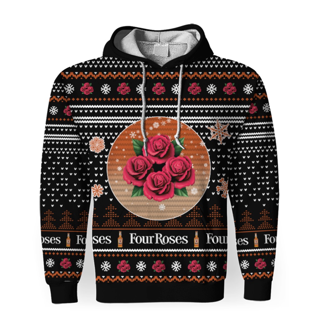 merry christmas 2022 ugly unisexl american four roses hoodie sweatshirt 3d unisex hoodie 1 Merry Christmas 2022 Ugly Unisexl American Four Roses , Hoodie, Sweatshirt-3D Unisex Hoodie - Image 1