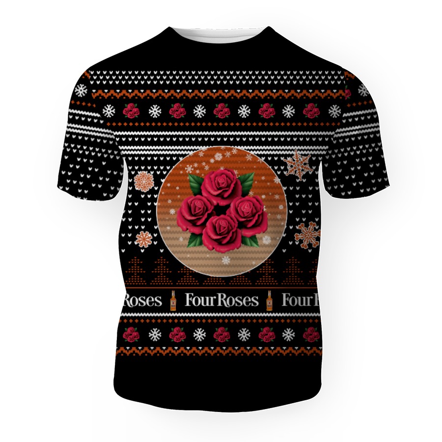 merry christmas 2022 ugly unisexl american four roses hoodie sweatshirt 3d unisex t shirt 1 Merry Christmas 2022 Ugly Unisexl American Four Roses , Hoodie, Sweatshirt-3D Unisex T-Shirt - Image 1
