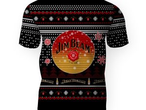 Merry Christmas 2022 Ugly Unisexl American Jim Beam , Hoodie, Sweatshirt-3D Unisex T-Shirt - Image 1