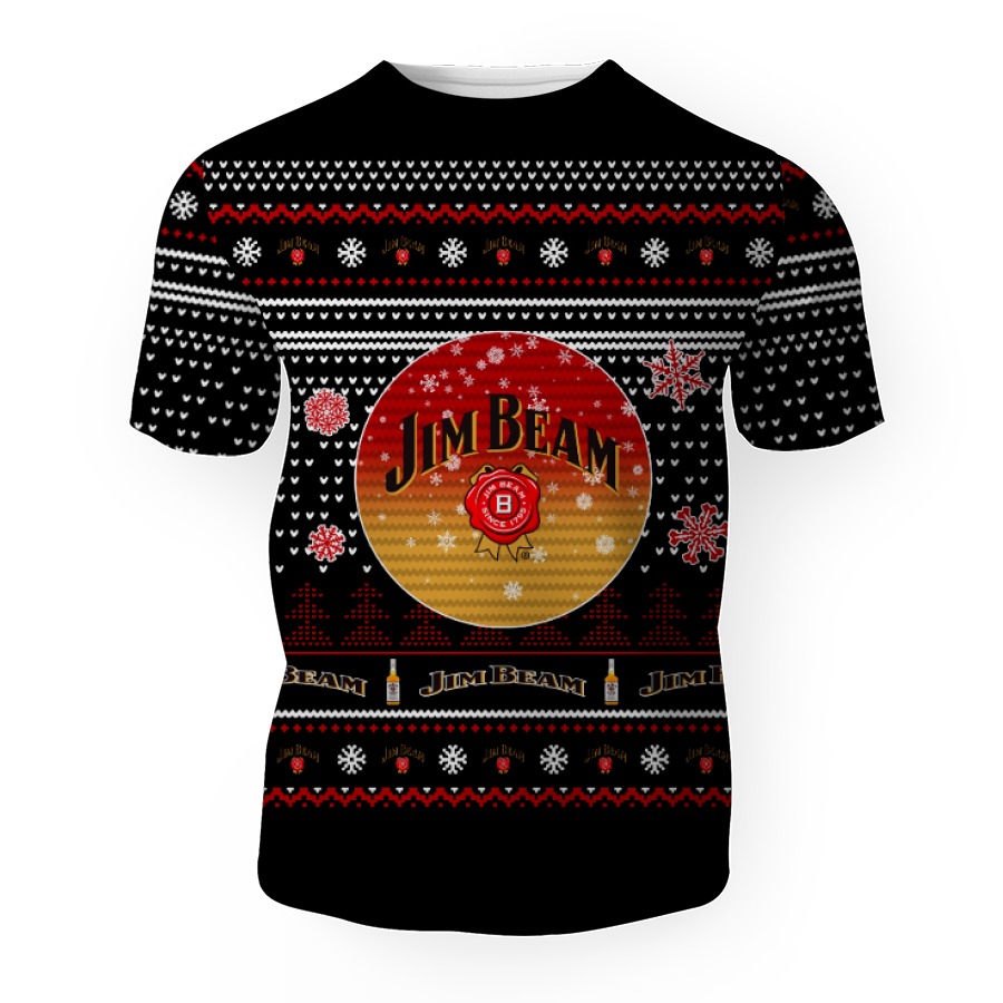 merry christmas 2022 ugly unisexl american jim beam hoodie sweatshirt 3d unisex t shirt 1 Merry Christmas 2022 Ugly Unisexl American Jim Beam , Hoodie, Sweatshirt-3D Unisex T-Shirt - Image 1
