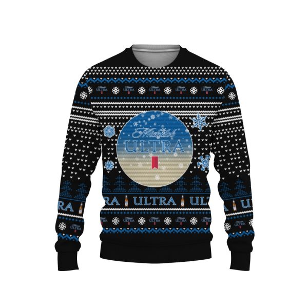 Merry Christmas 2022 Ugly Unisexl American Michelob Ultra , Hoodie, Sweatshirt-3D Sweatshirt - Image 1