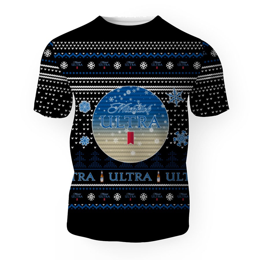 merry christmas 2022 ugly unisexl american michelob ultra hoodie sweatshirt 3d unisex t shirt 1 Merry Christmas 2022 Ugly Unisexl American Michelob Ultra , Hoodie, Sweatshirt-3D Unisex T-Shirt - Image 1
