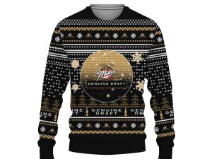 Merry Christmas 2022 Ugly Unisexl American Miller Genuine Draft , Hoodie, Sweatshirt-3D Sweatshirt - Image 1