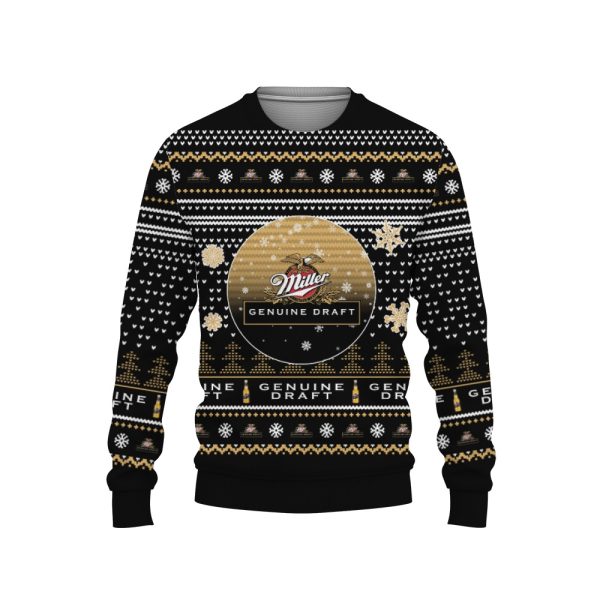 Merry Christmas 2022 Ugly Unisexl American Miller Genuine Draft , Hoodie, Sweatshirt-3D Sweatshirt - Image 1